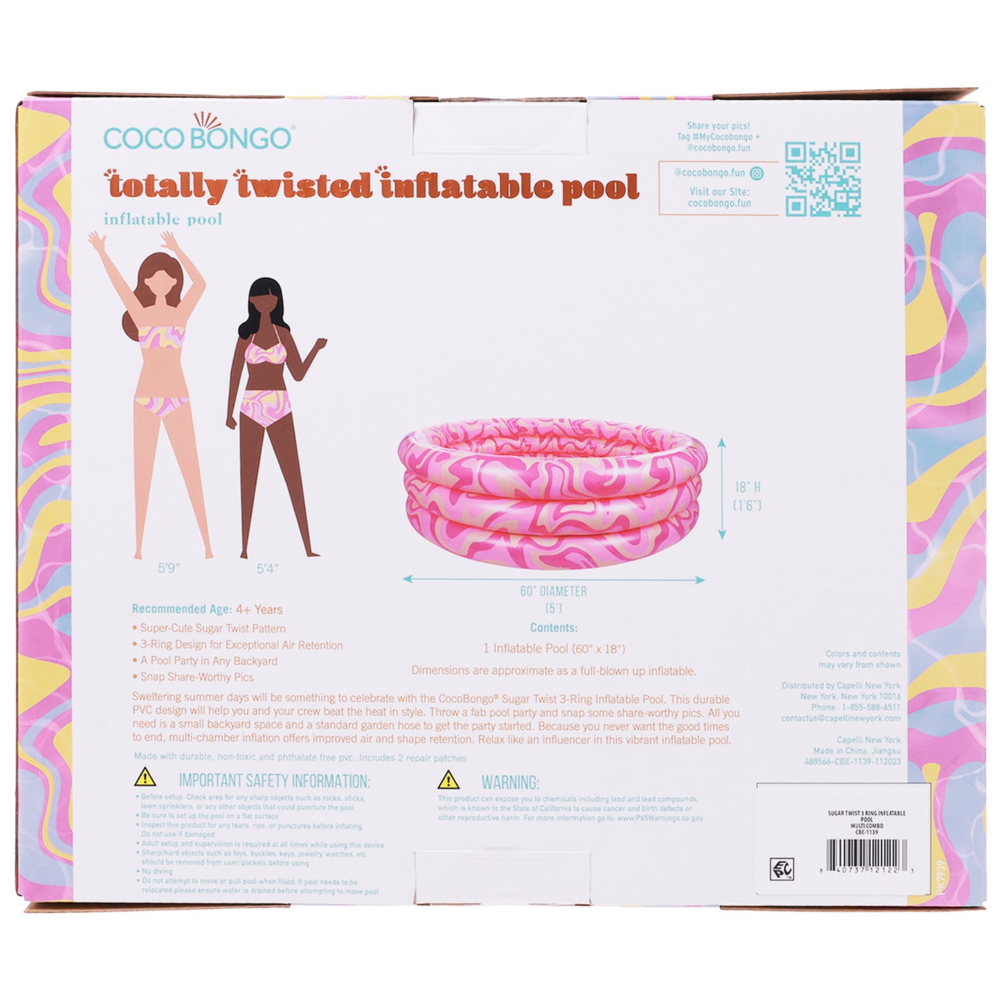 Totally Twisted 3-Ring Inflatable Pool