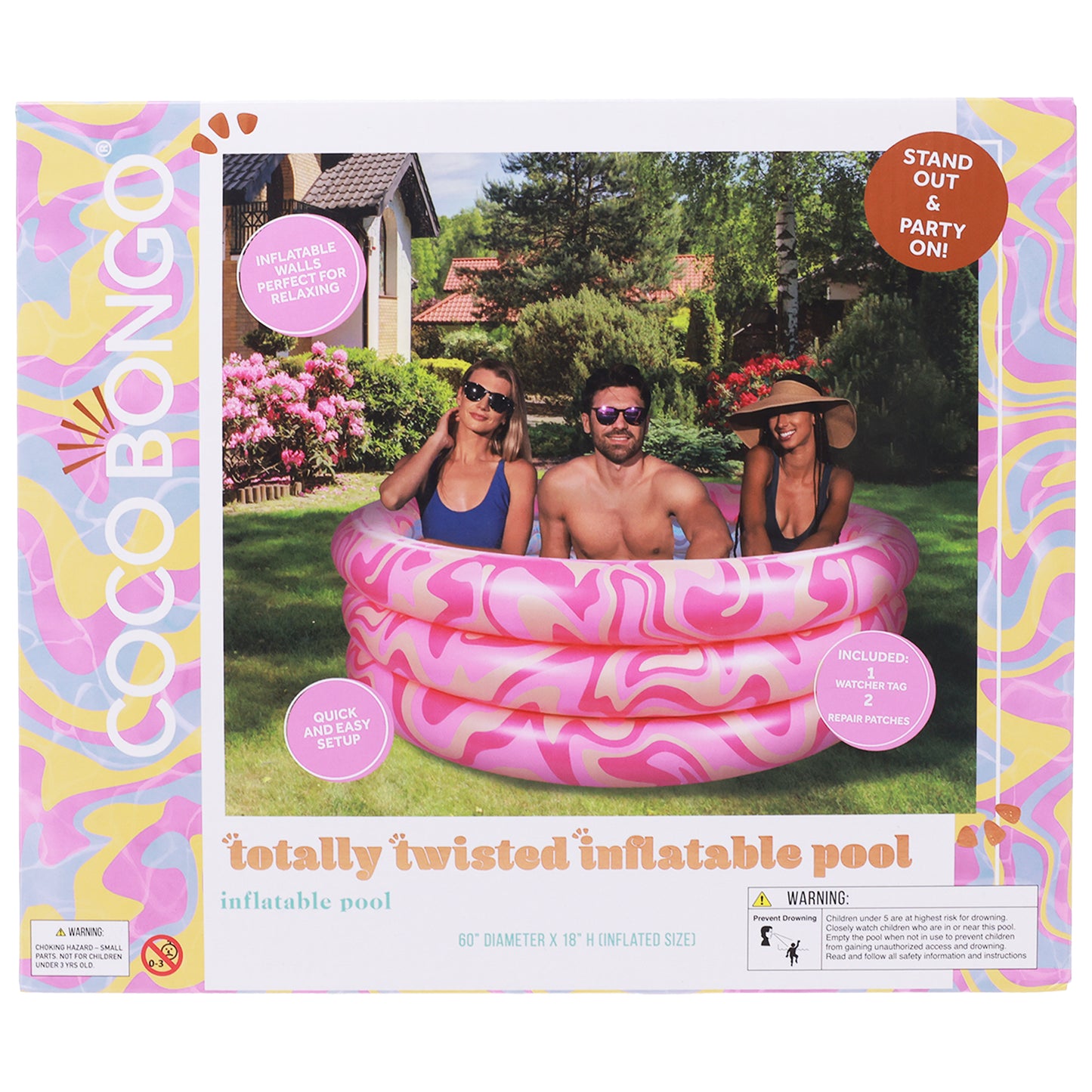 Totally Twisted 3-Ring Inflatable Pool