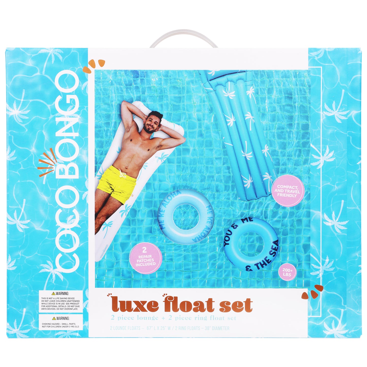 Palm Print Water Float Bundle – Pool Floats – Unisex – Multi-color